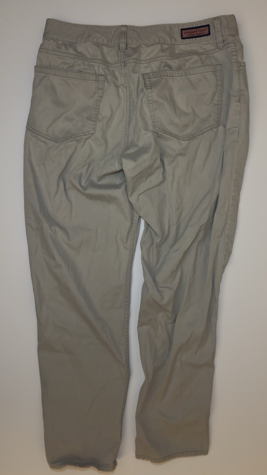 Vineyard Vines Men’s 32 Beige Twill Stretch Pants Slim Straight 5-Pocket