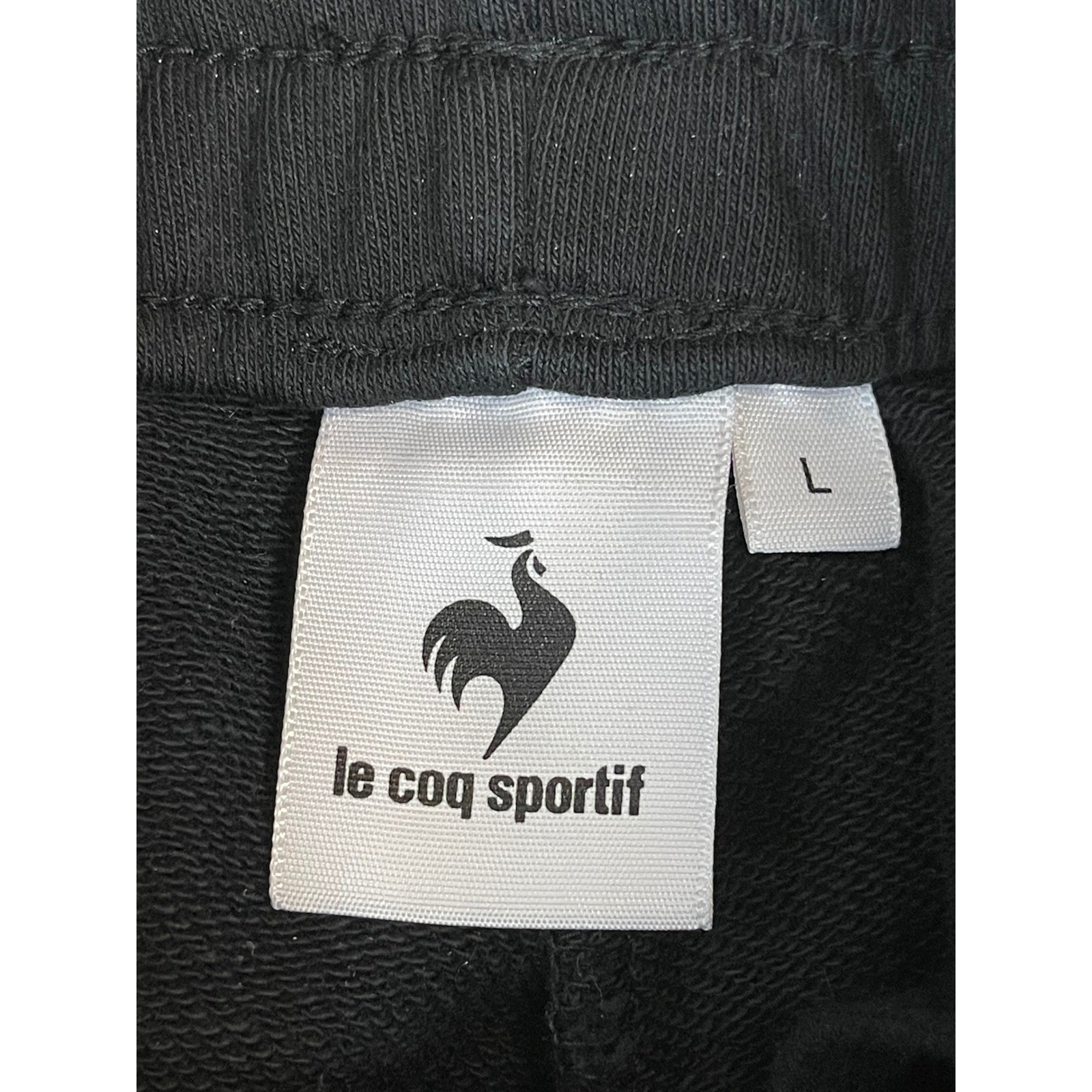 Le Coq Sportif Sweatpants Joggers Black Embroidered Rooster Logo Size L