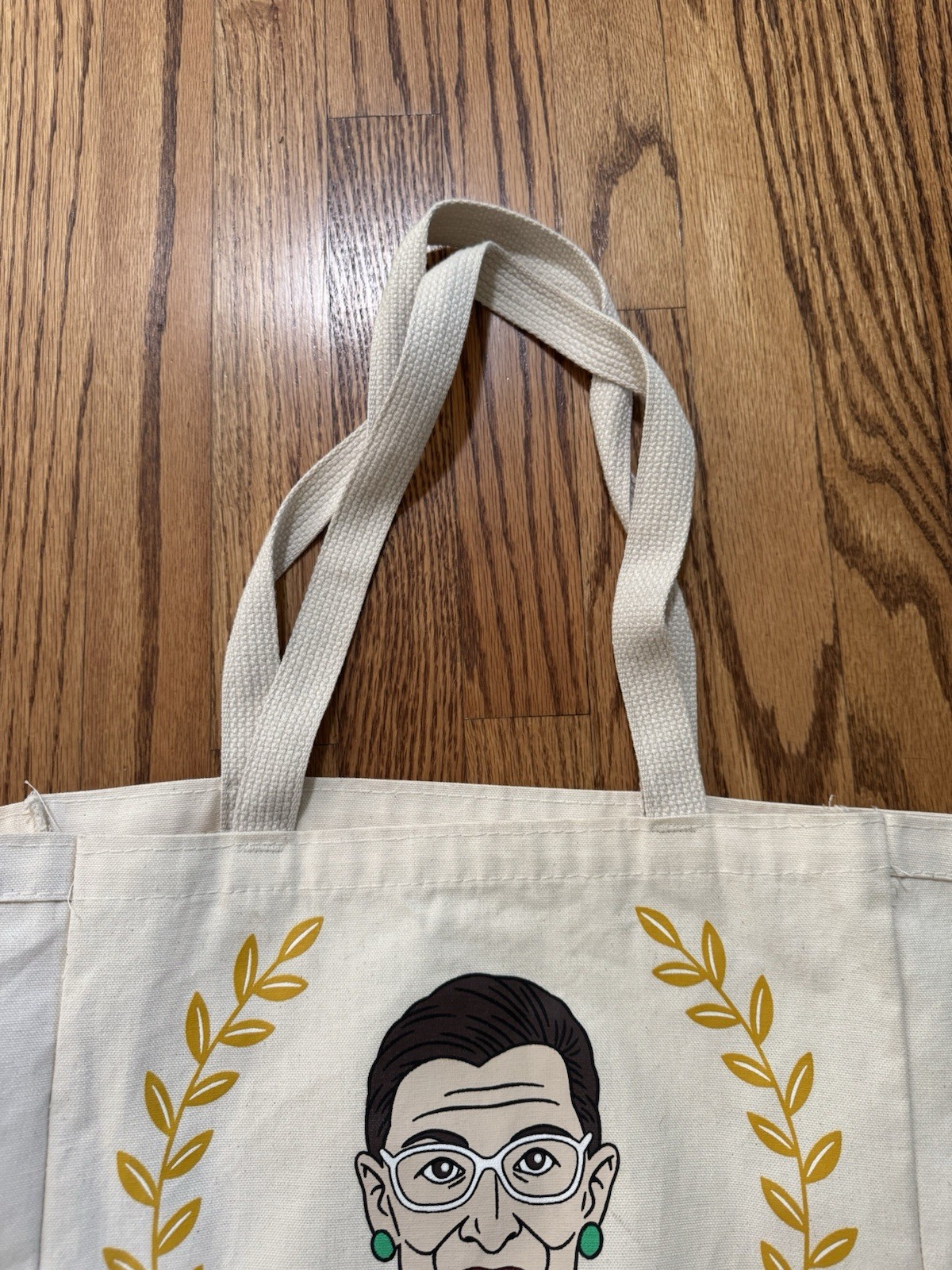 RBG Ruth Bader Ginsburg Supreme Cream Tote Bag 14″ x 13.5″ x 6″