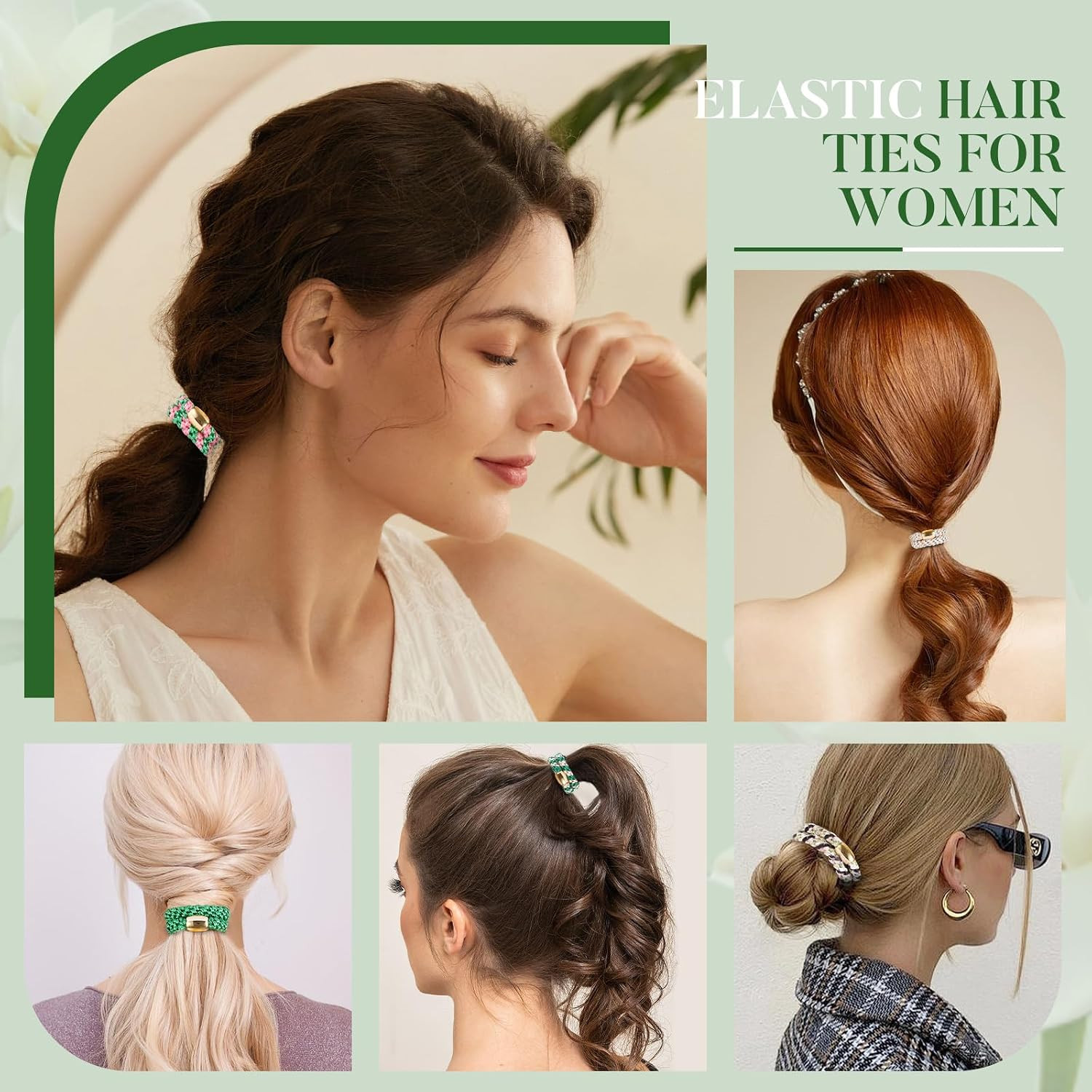 Hair Ties No Damage – 10PCS Ponytail Holders – 1 Count (Pack of 10) 13.Green