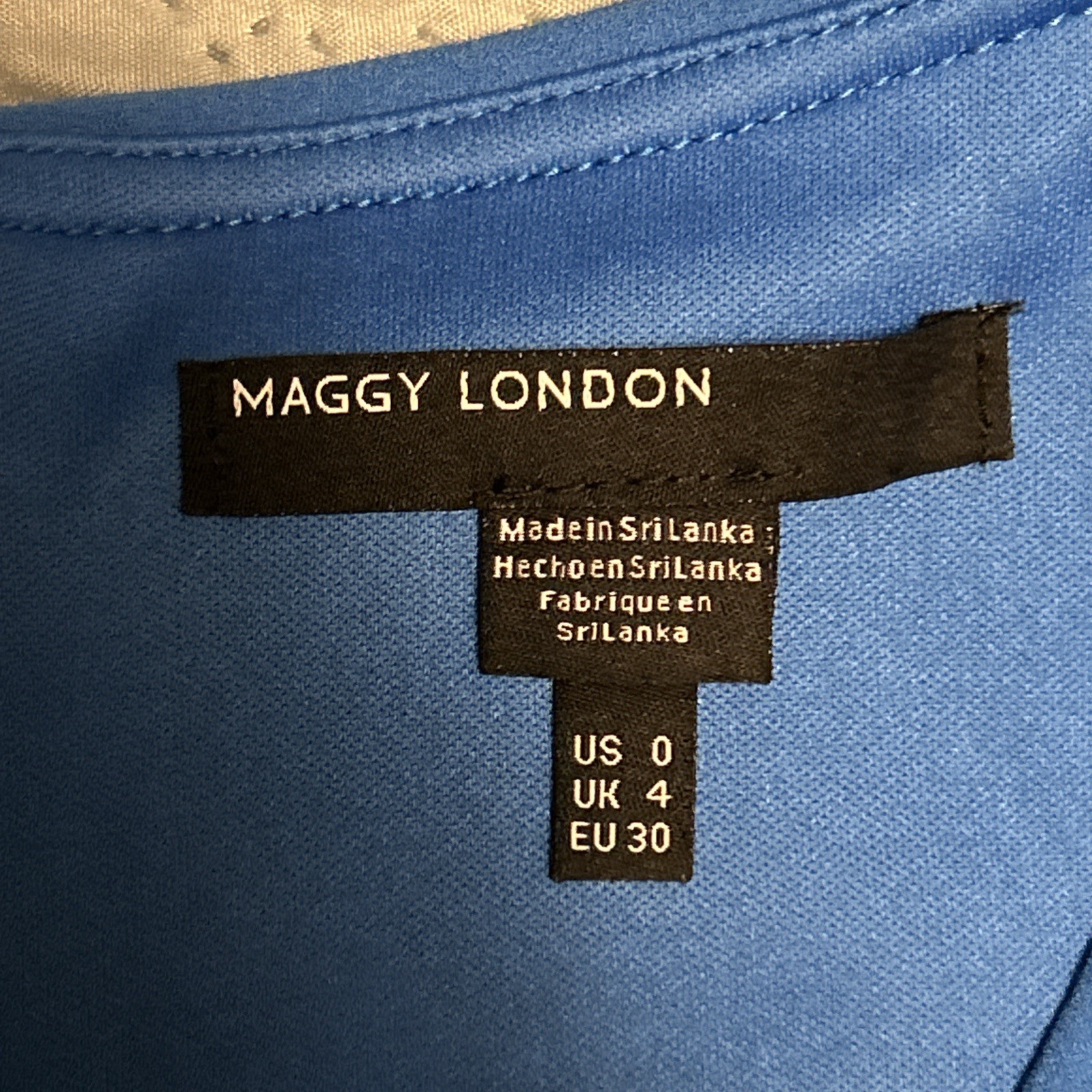 Maggy London Blue Tie Neck ocean blue Dress RN 58142 NWT Women’s Size 0