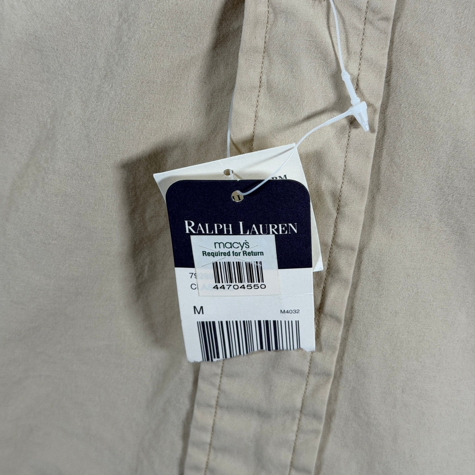 Ralph Lauren Blake Garment Dyed Broadcloth Button Down Shirt Men’s Medium Beige