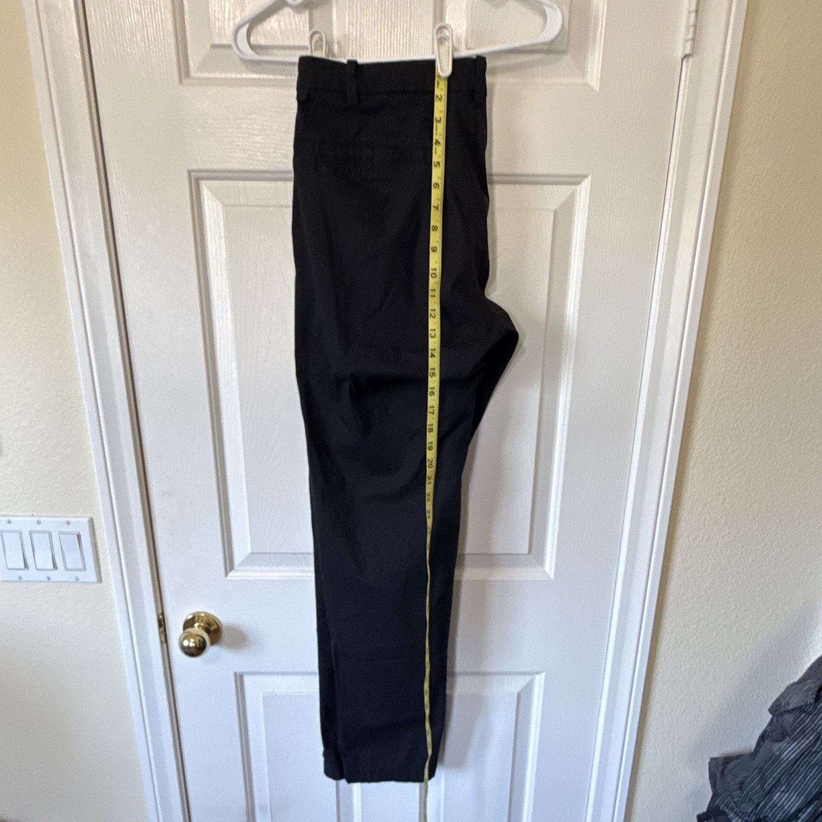 lululemon Men’s Pants Black Solid Flat Front Button Zip Closure Size 36