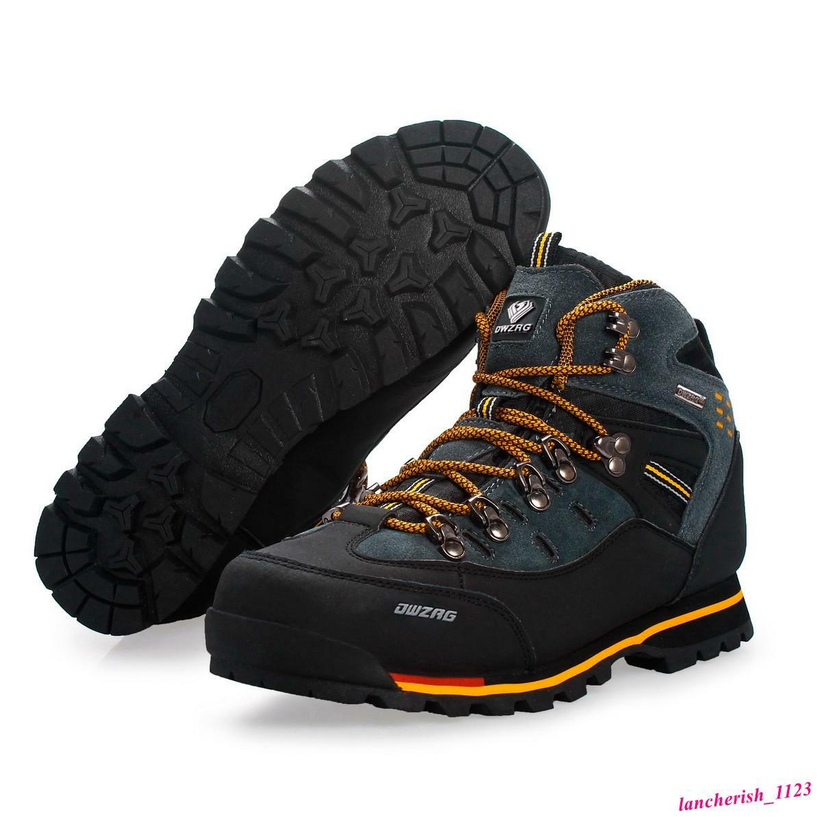 Men’s Faux Leather Ankle Boots Hiking Shoes Climbing Lace Up High Top Casual OL