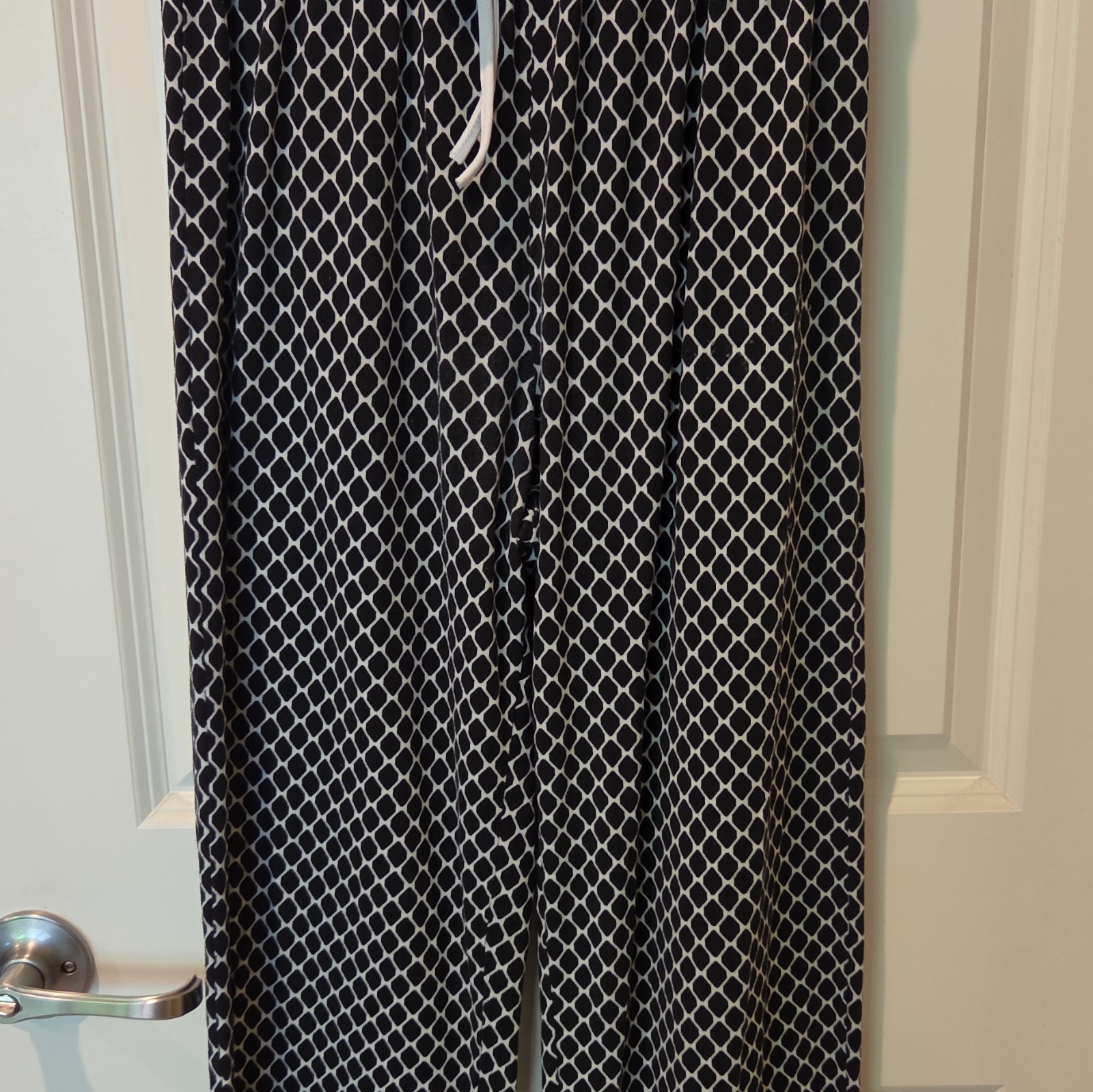 Tart Intimates Women’s S 2pc Pajama Set Black/White Geometric Button Front D26