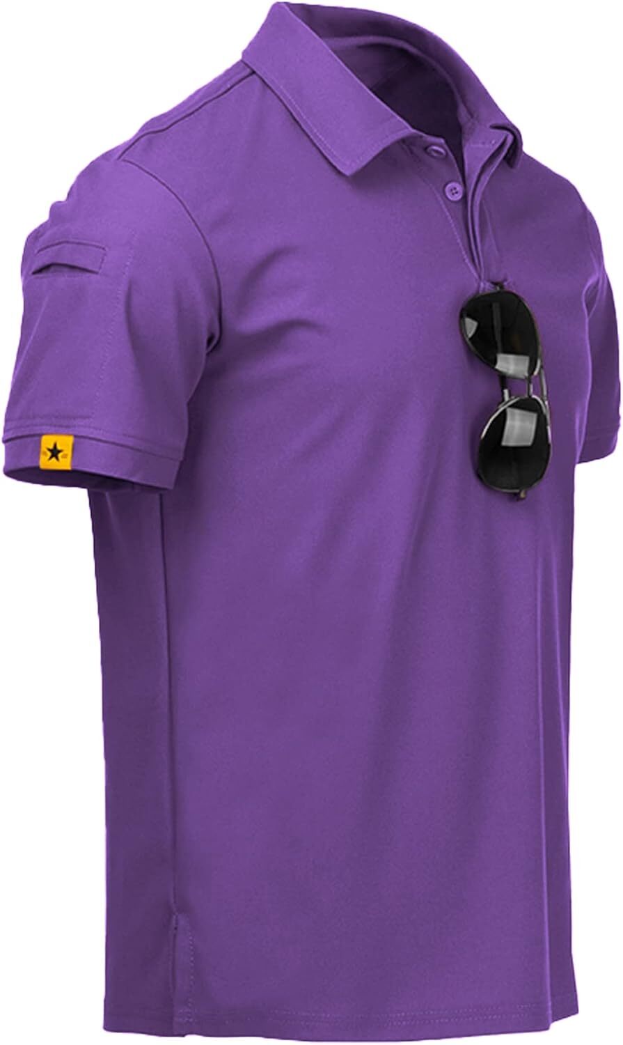Performance Short Sleeve Polo Shirt for Men Athletic Golf Casual Lightweight