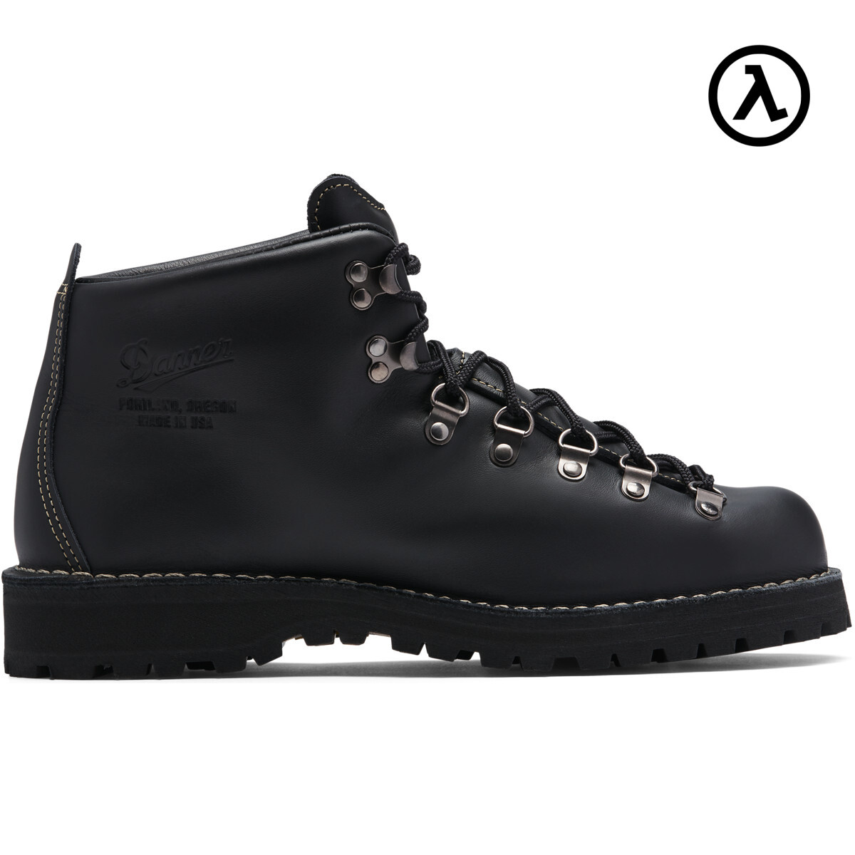 with box DANNER MOUNTAIN LIGHT II 5 WATERPROOF BLACK OUTDOOR BOOTS 30860 G1N