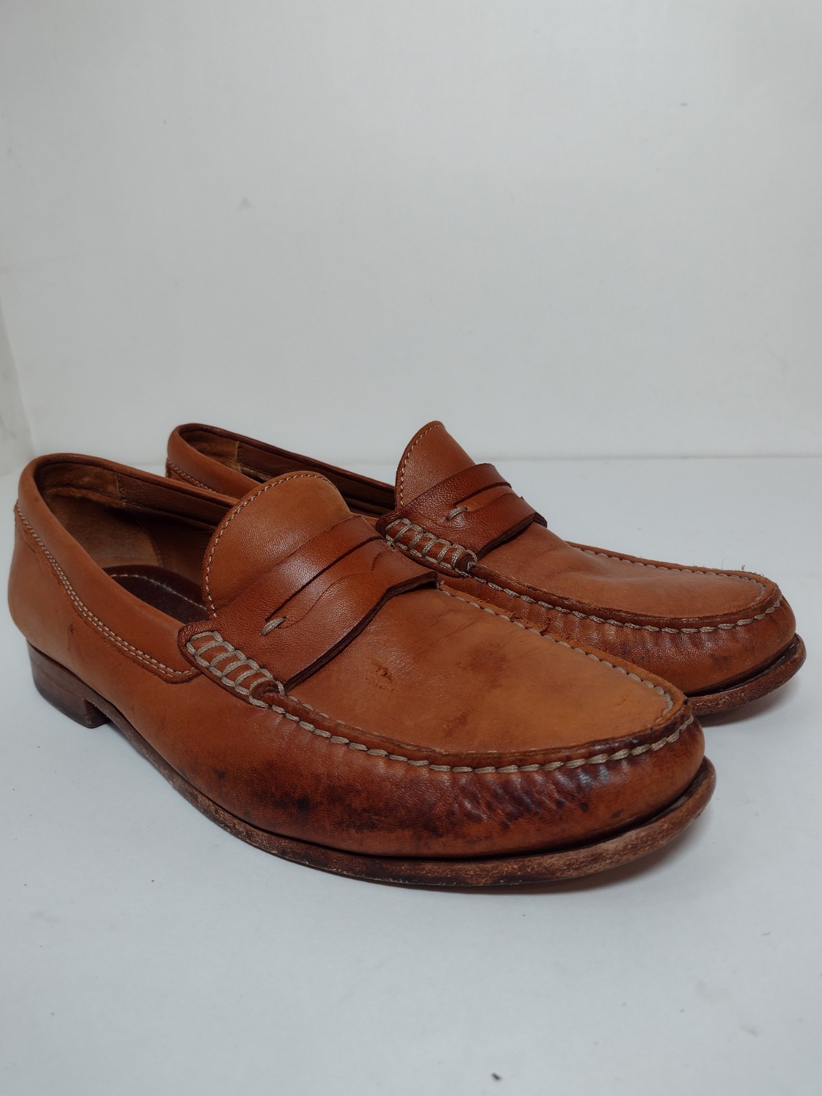 Trask Tan Leather Penny Loafers – Men Size (9.1/2)