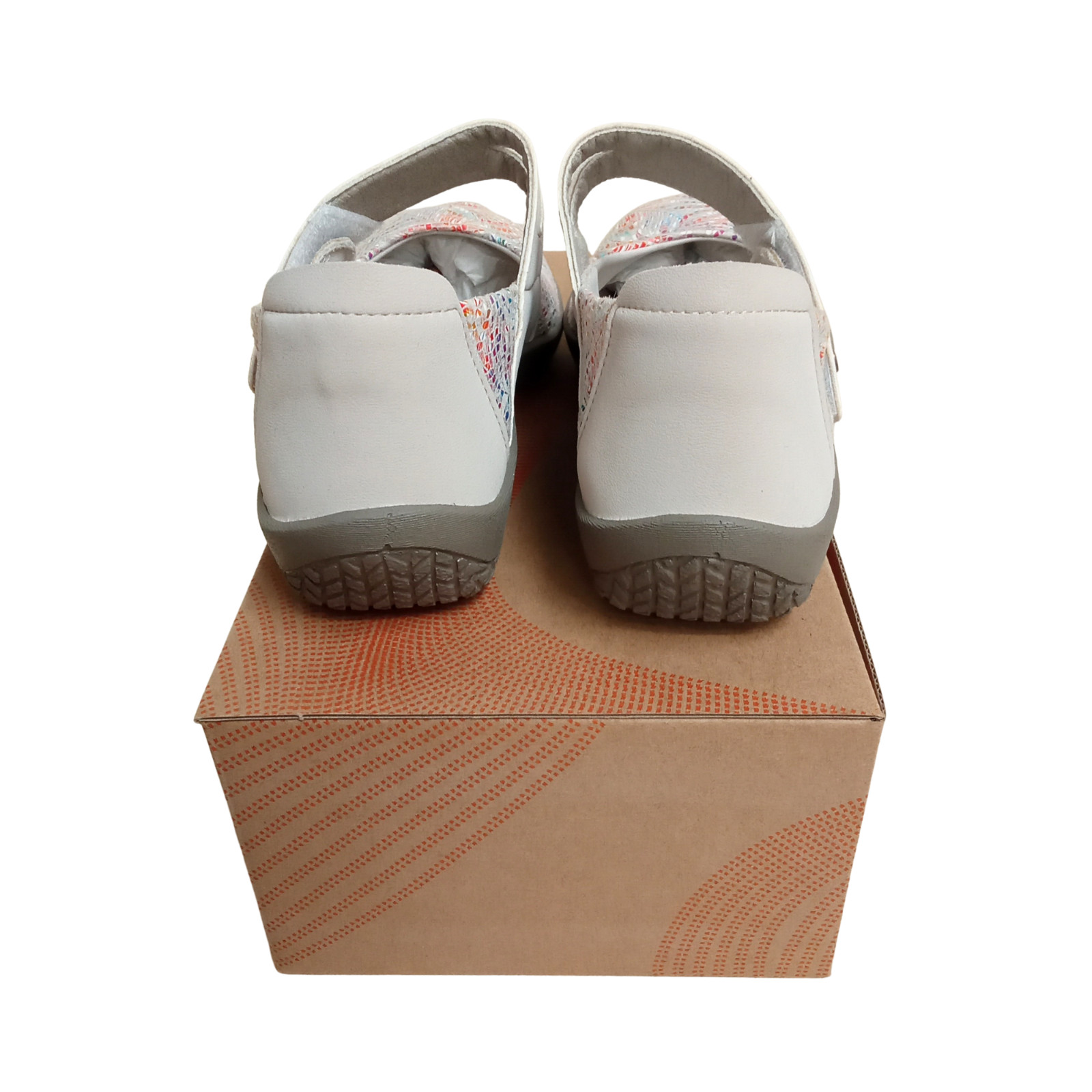 Arcopedico Cosmo Mary Jane, White with Multi Color, Sz 7-7.5