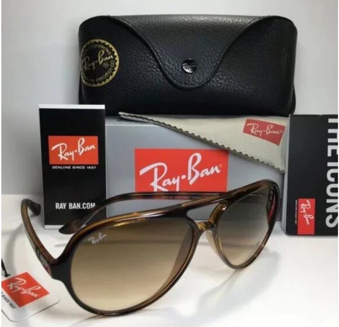 Ray-Ban Cats 5000 Classic RB4125 710/51 Havana Light Brown Gradient Sunglasses