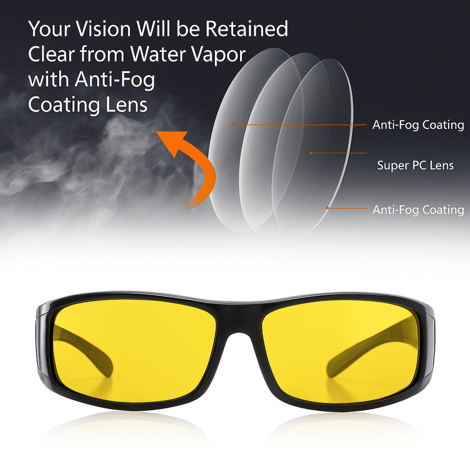 Polarized Night Driving Glasses Anti Glare Vision Fit Over for Men Women