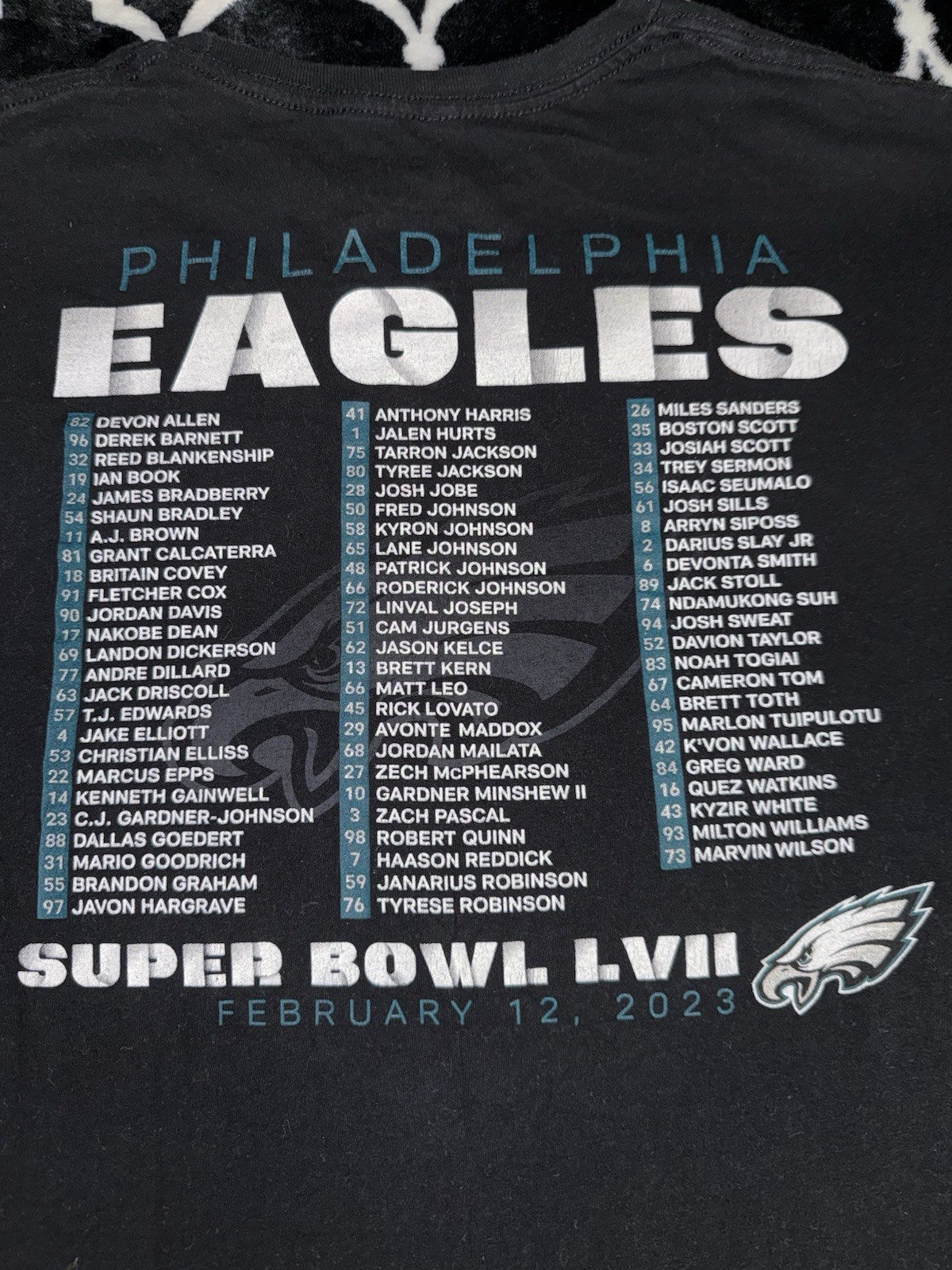 Philadelphia Eagles Super Bowl Mens T-Shirt Size XL Black Fanatics Football NFL