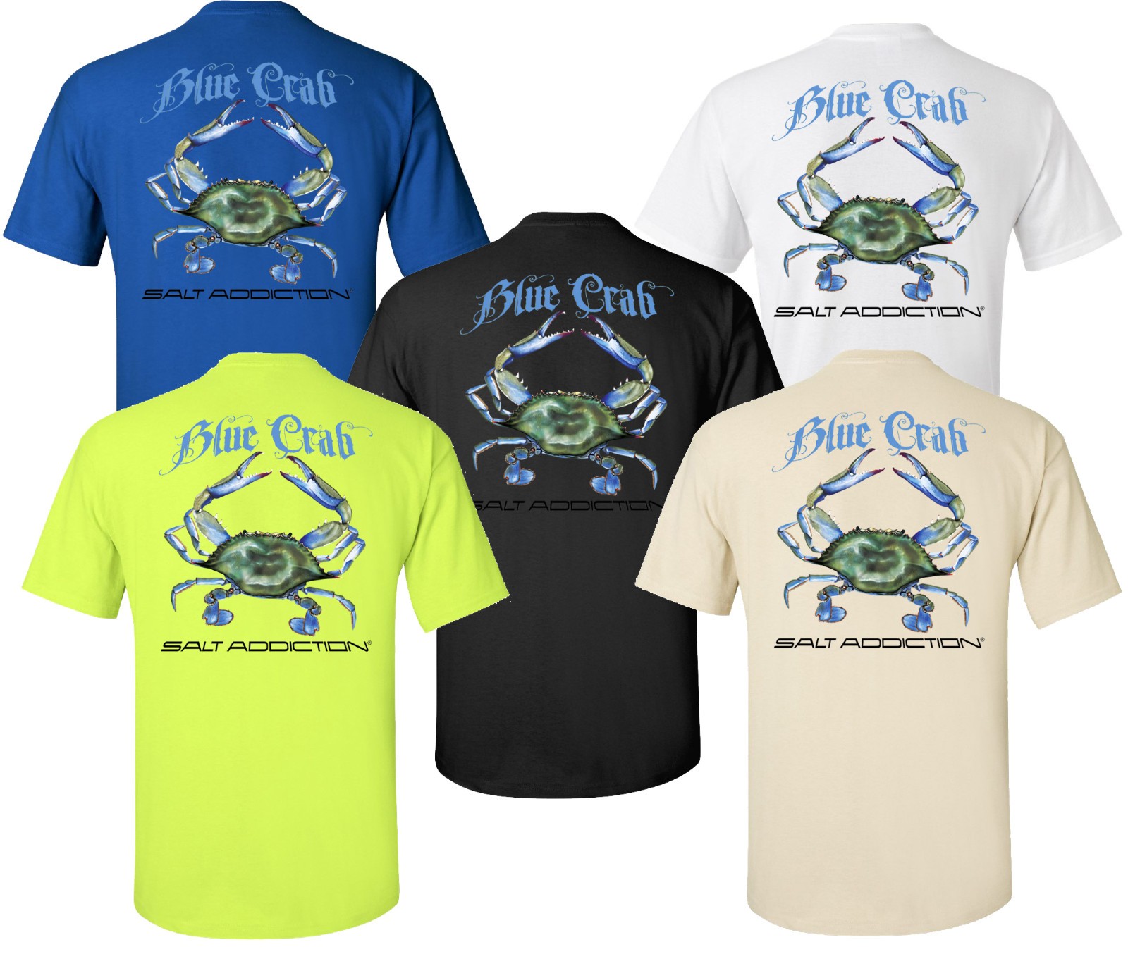 Salt Addiction Saltwater Blue Crab Fishing Short Sleeve T Shirt Ocean