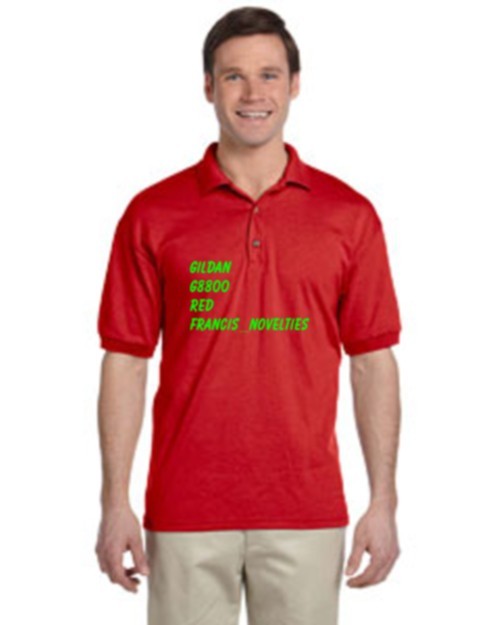 Gildan G880 Red Large Dry Blend 50/50 Jersey Polo 880 G8800 G1 Rojo