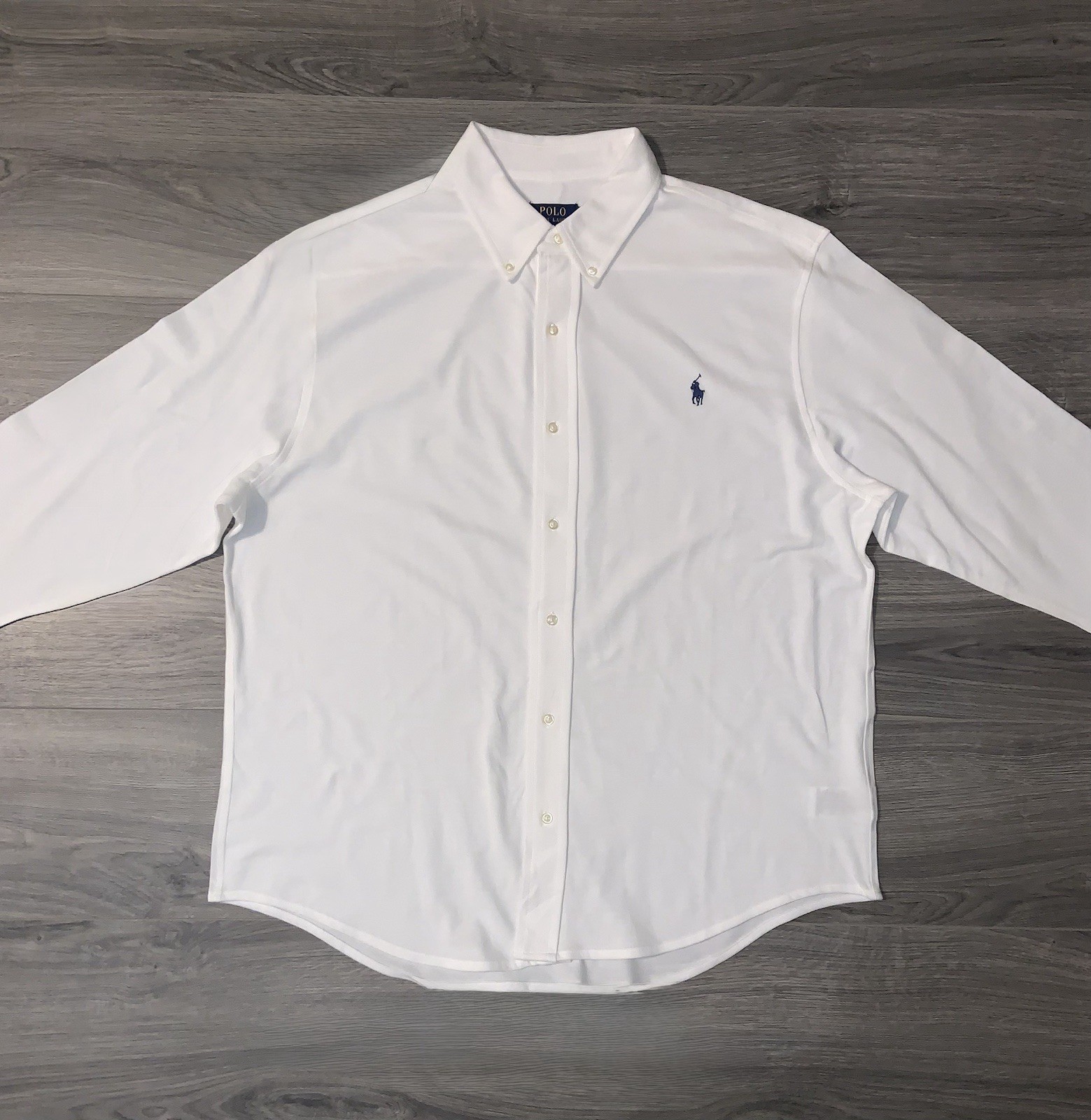 Polo Ralph Lauren Featherweight Button Down Mesh Shirt White Big & Tall Sz 2XB