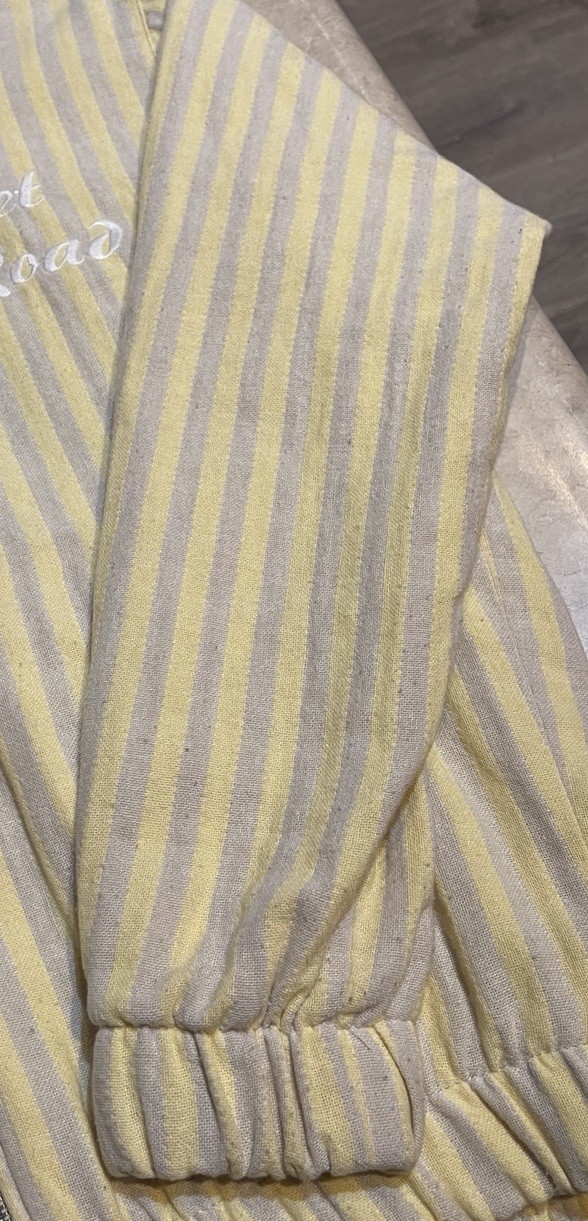 Zara Men’s Sunset Road Full Zip Striped Jacket Yellow Beige Size Small