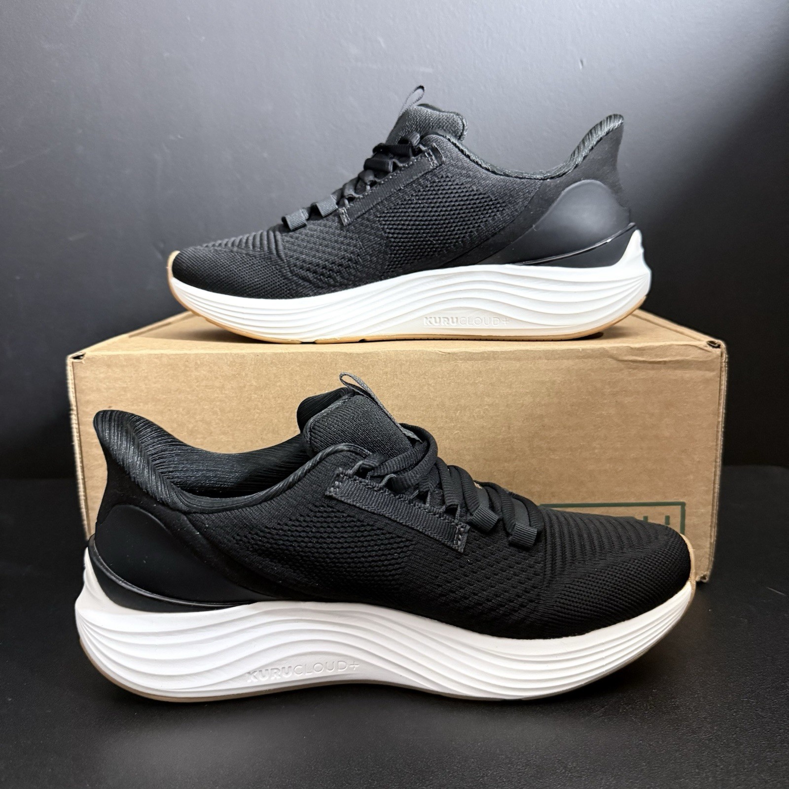 Kuru Atom 2 Womens Size 10.5 Wide Black White Athletic Running Walking Shoes