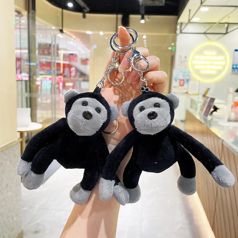 11cm Cute Gorilla Plush Keychain Soft Stuffed Animal Keyring Bag Pendant Charm G