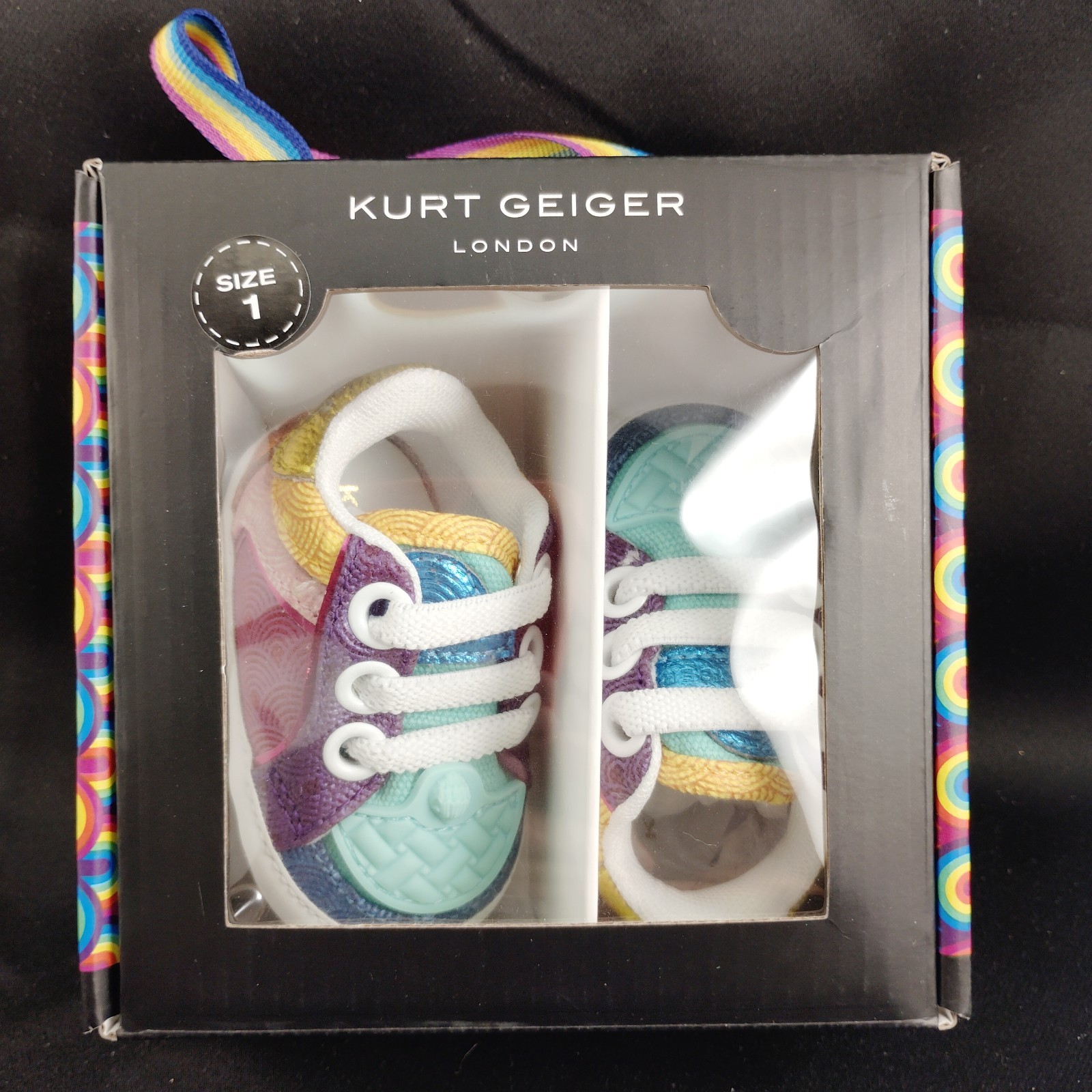 New in Box! Kurt Geiger London Baby Southbank Size 1M, Multicolor Style 6KGS25P4