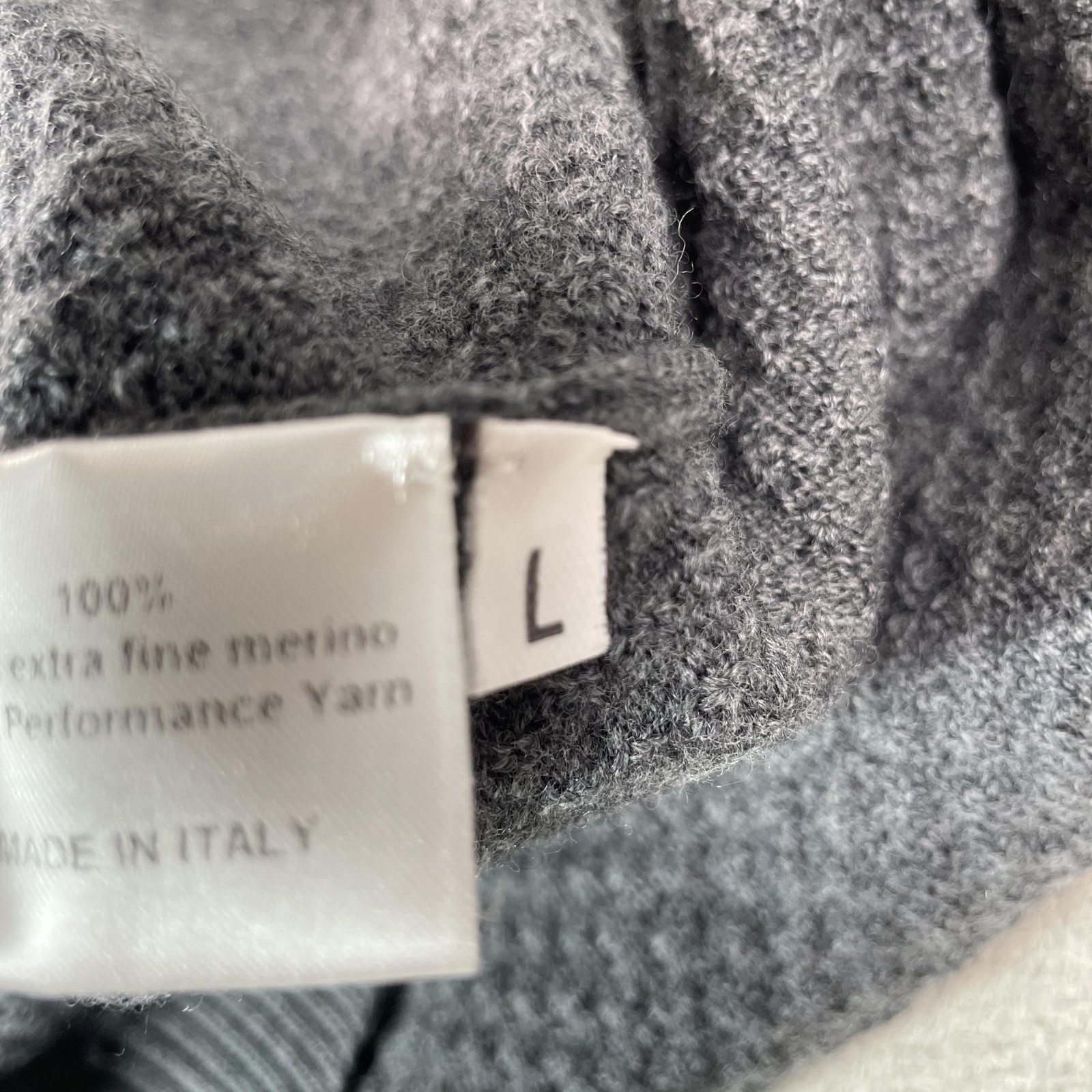 Brett Johnson Sweater Mens Large Gray Collared Merino Wool Knit Pullover Italy