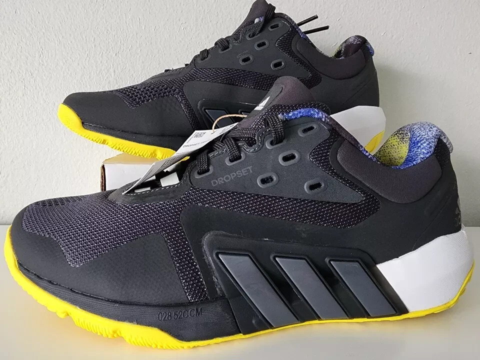 NEW Adidas Dropset Trainer Running Shoes Sneakers Black Yellow Size 12.5 GW3903