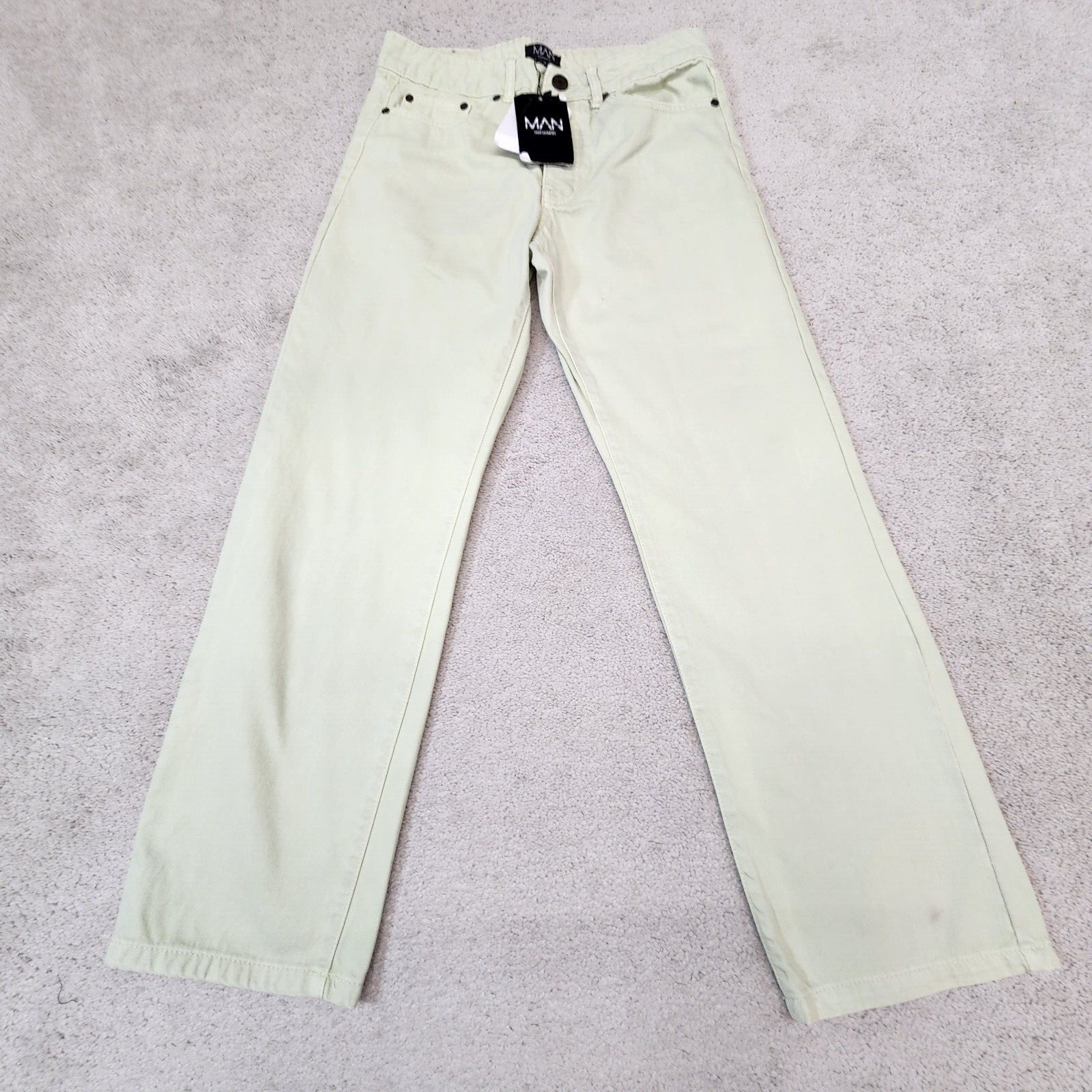MAN boohooMAN fit waste straight leg Jeans Green Men’s Size 28 New