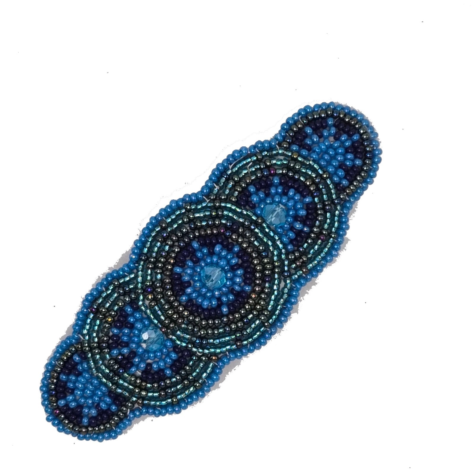 Beaded Hair Barrette Hair Clip Random Color Handmade Hair Accessory Oval Shape