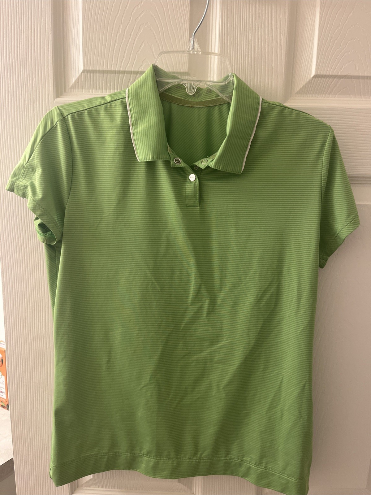 Nike Polo Shirt Womens Performance Dri-FIT Medium Lime Athletic Top Golf Tennis