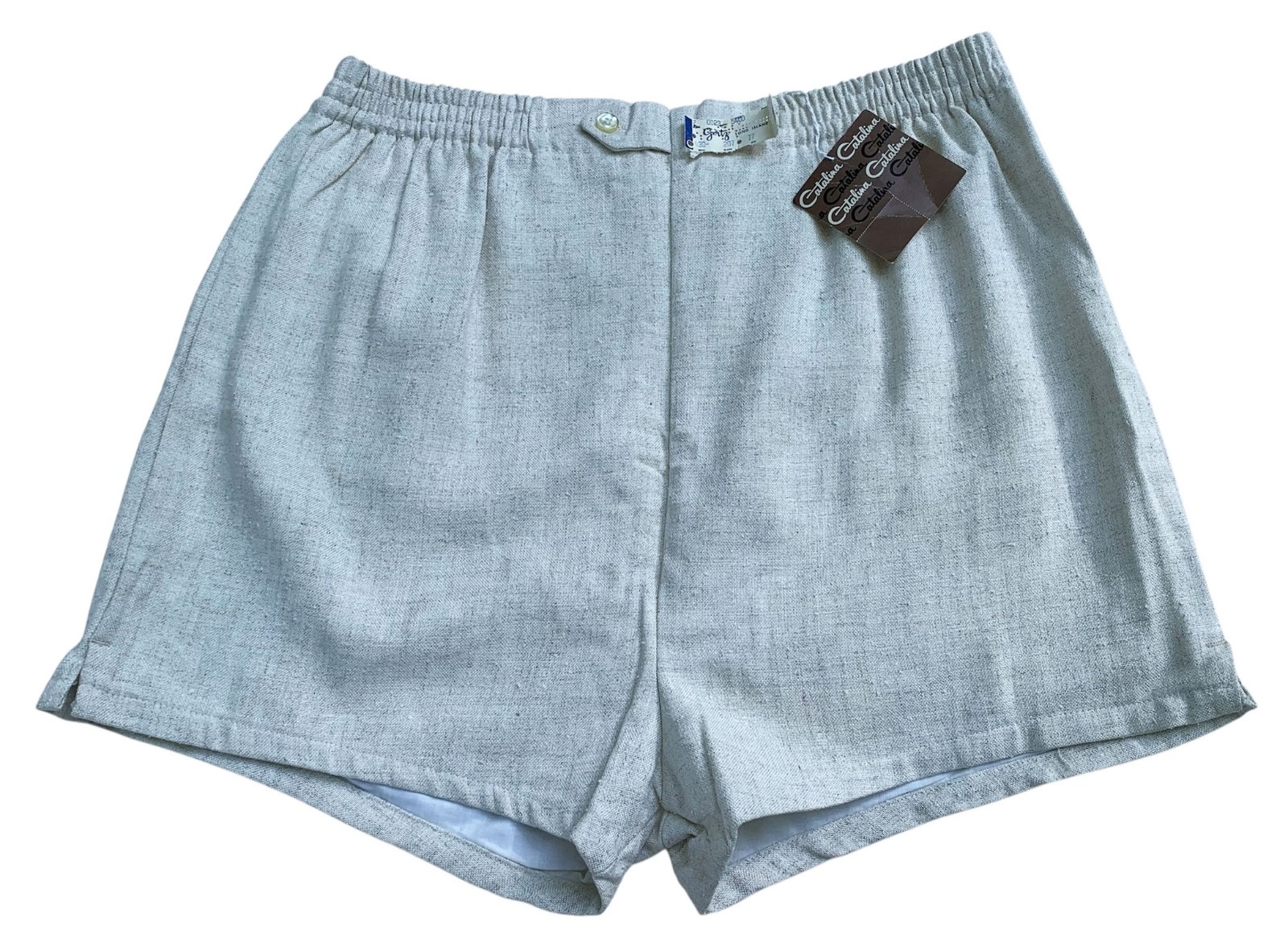 CATALINA Vintage 60s Men’s NOS Rayon/Flax Boxer Swim Trunks Shorts – Sz 42 USA