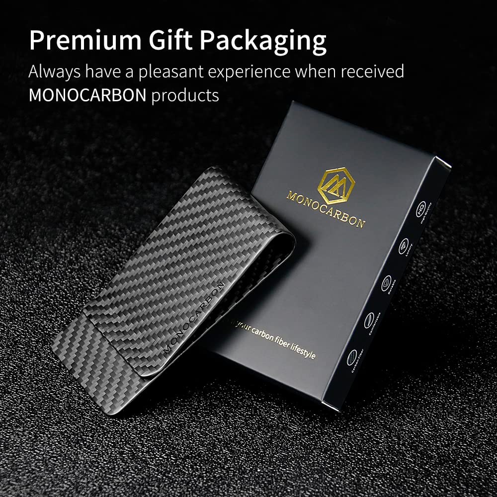 MONOCARBON Carbon-Fiber-Wallet for men and Mens Credit Cards matte black