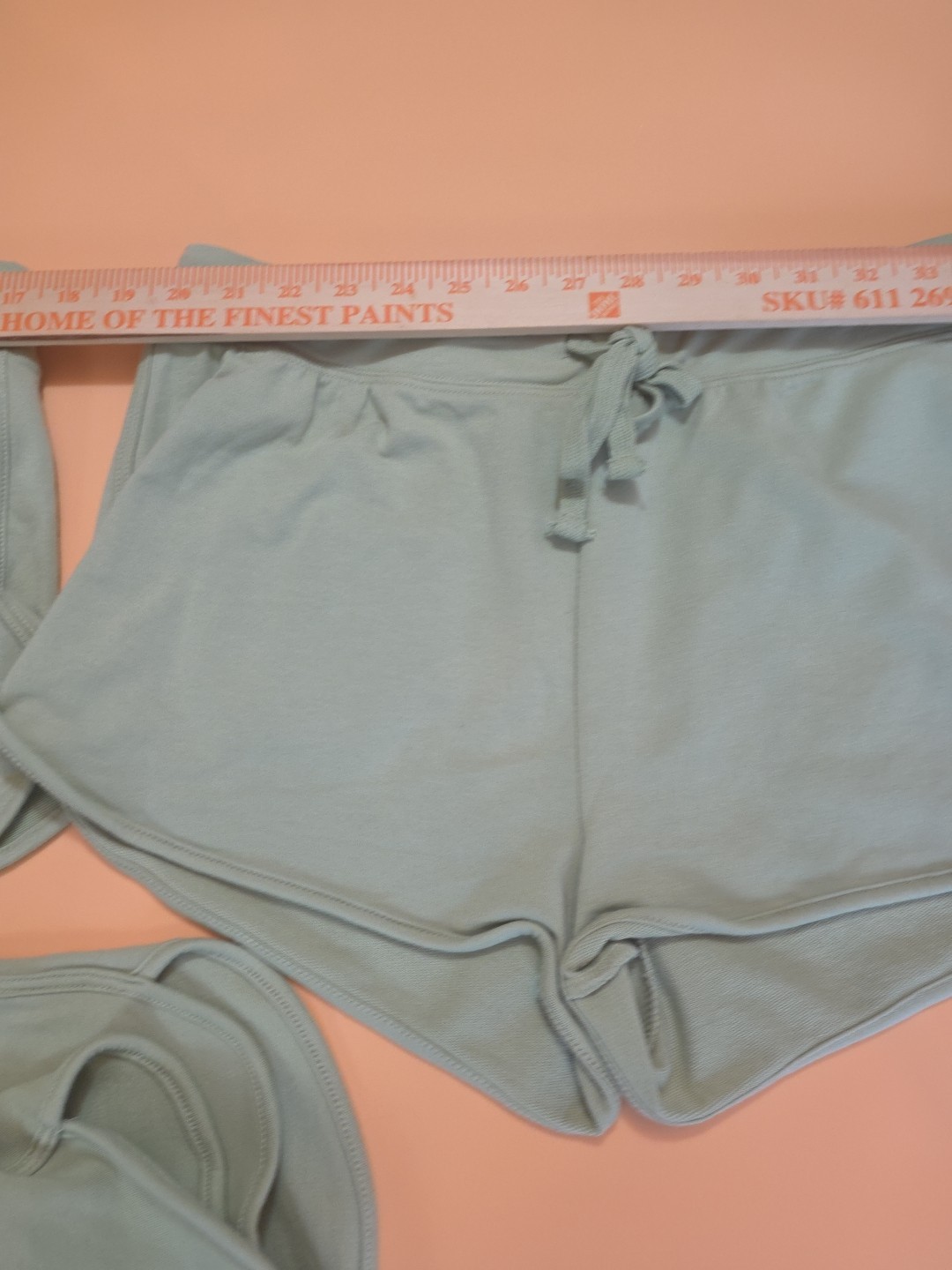 Ambiance Clash Bouclé Women’s Shorts Size Large Sage Green Drawstring Casual Lou