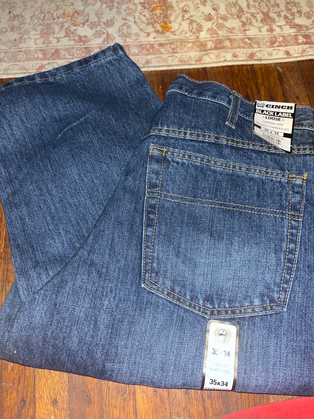 Cinch Up Black Label Pants Jeans Mens 35×34 Denim MB90633002 Loose Fit Western
