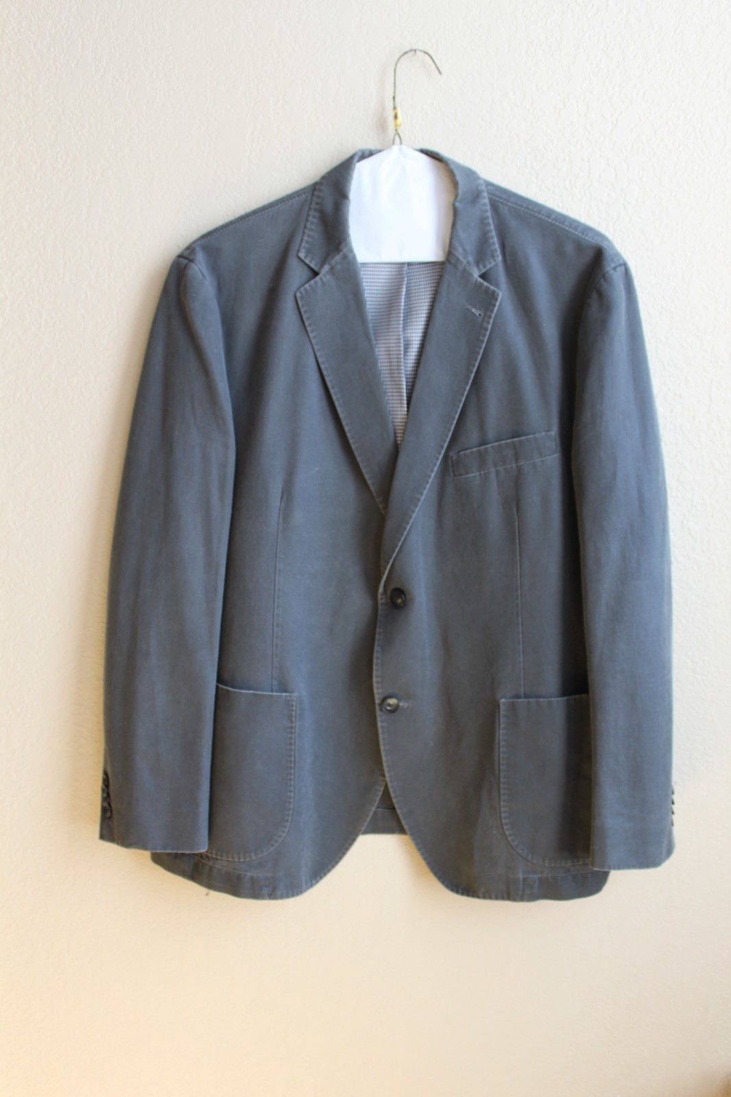Kroon Gray Linen Blend Bono Wash Mens sportscoat Blazer 46R