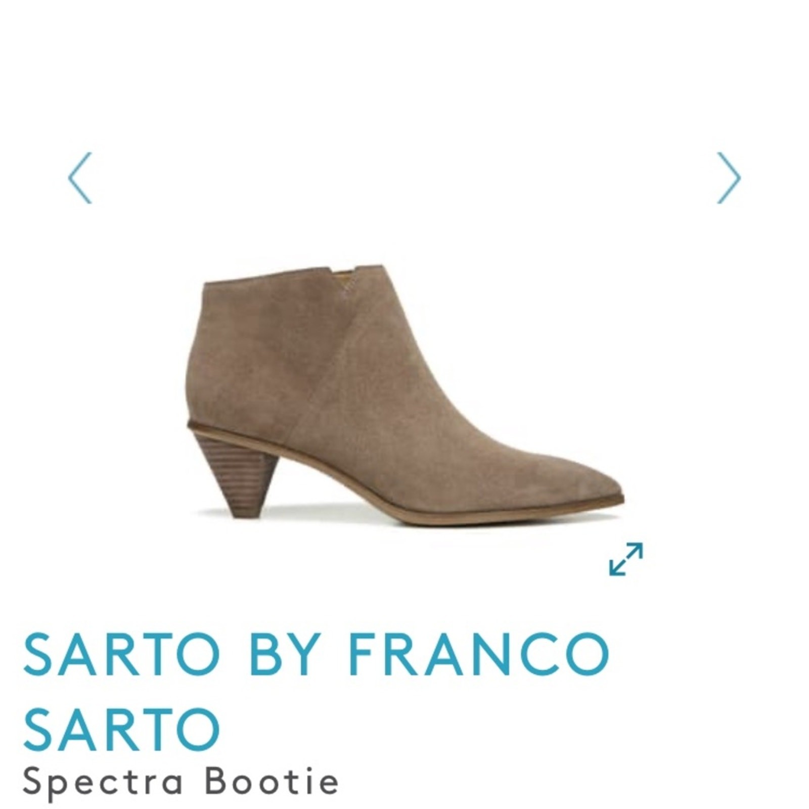 Franco Sarto Spectra Womens Suede Ankle Booties Size 6.5 Tan Pointed Toe