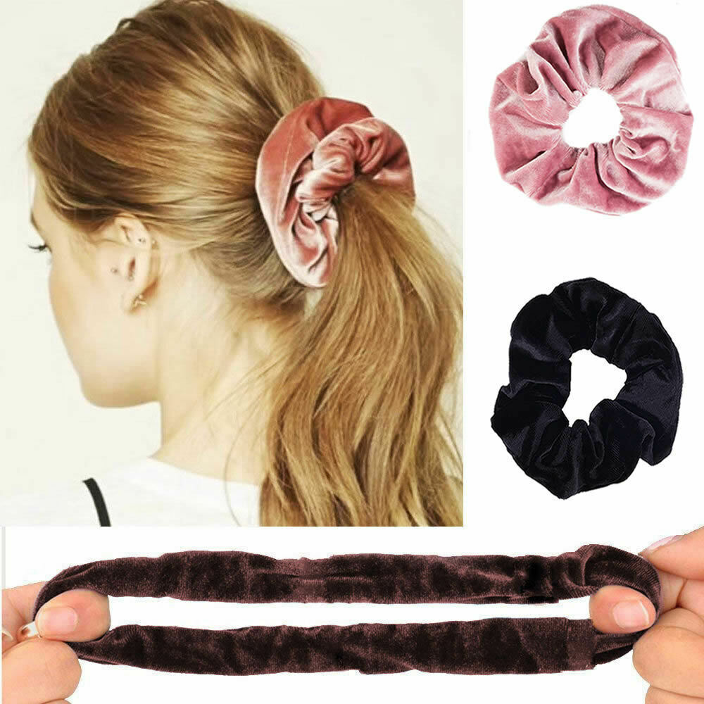 Lot Women Girl Hair Scrunchies Velvet Elastic Hair Bands Scrunchy Rope Ties
