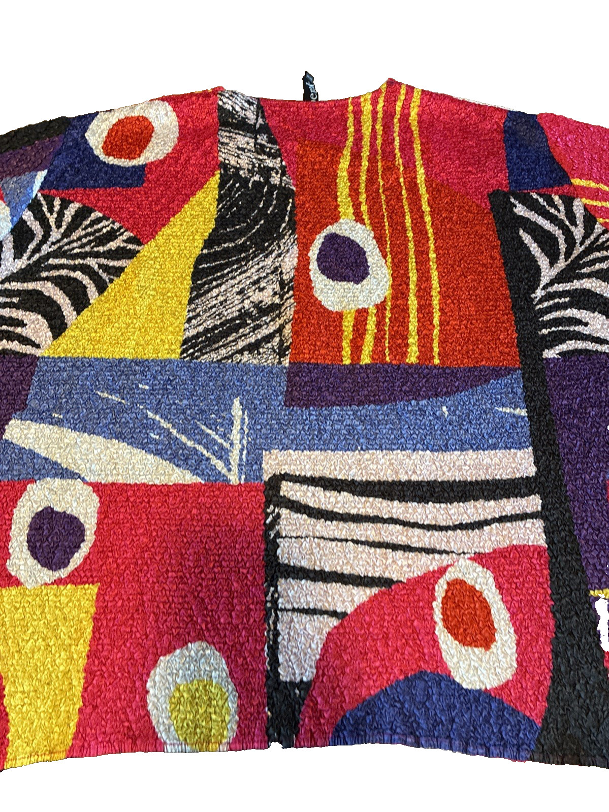 Berek Women’s Top One Size Multicolor Abstract Print Funky Maximalism Retro 80s