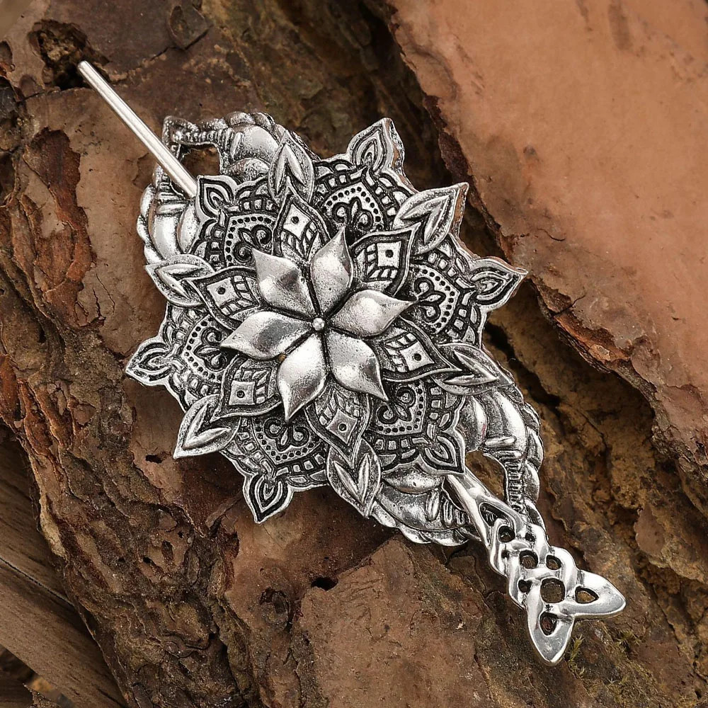 1pc Scandinavian Retro Popular Flower Hairpin Normcore Celtic Knot Stick Hair