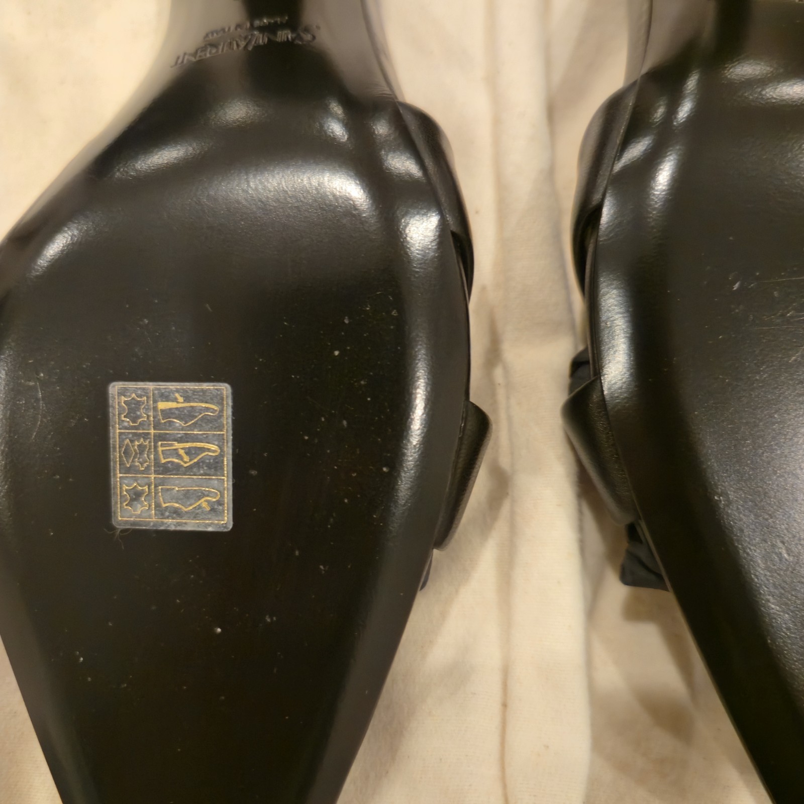 Women’s Saint Laurent Jill 75 leather Mules Ysl Logo Size 39 (8.5) Made In Italy