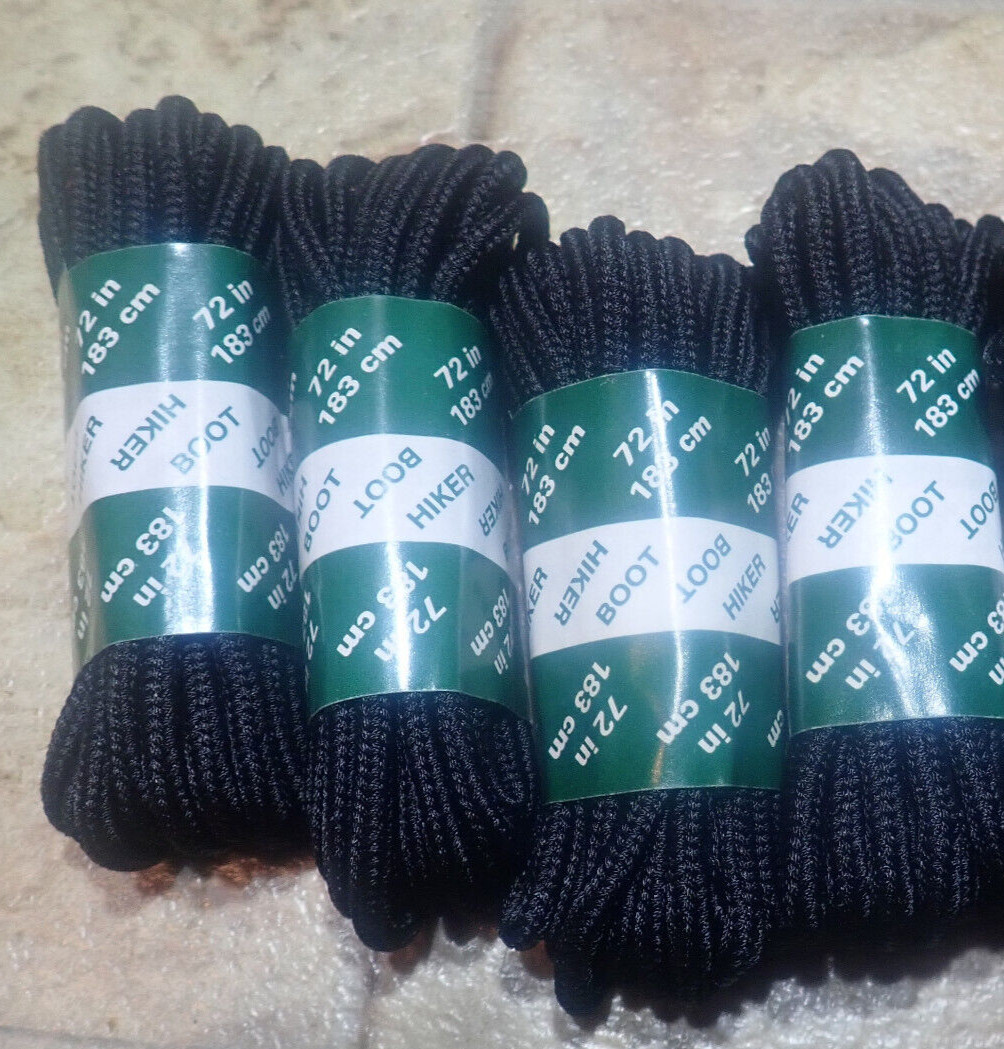 Lot of 4 pairs 72″ Heavy duty Round Hiking Work Boot Shoe Laces Military Strings