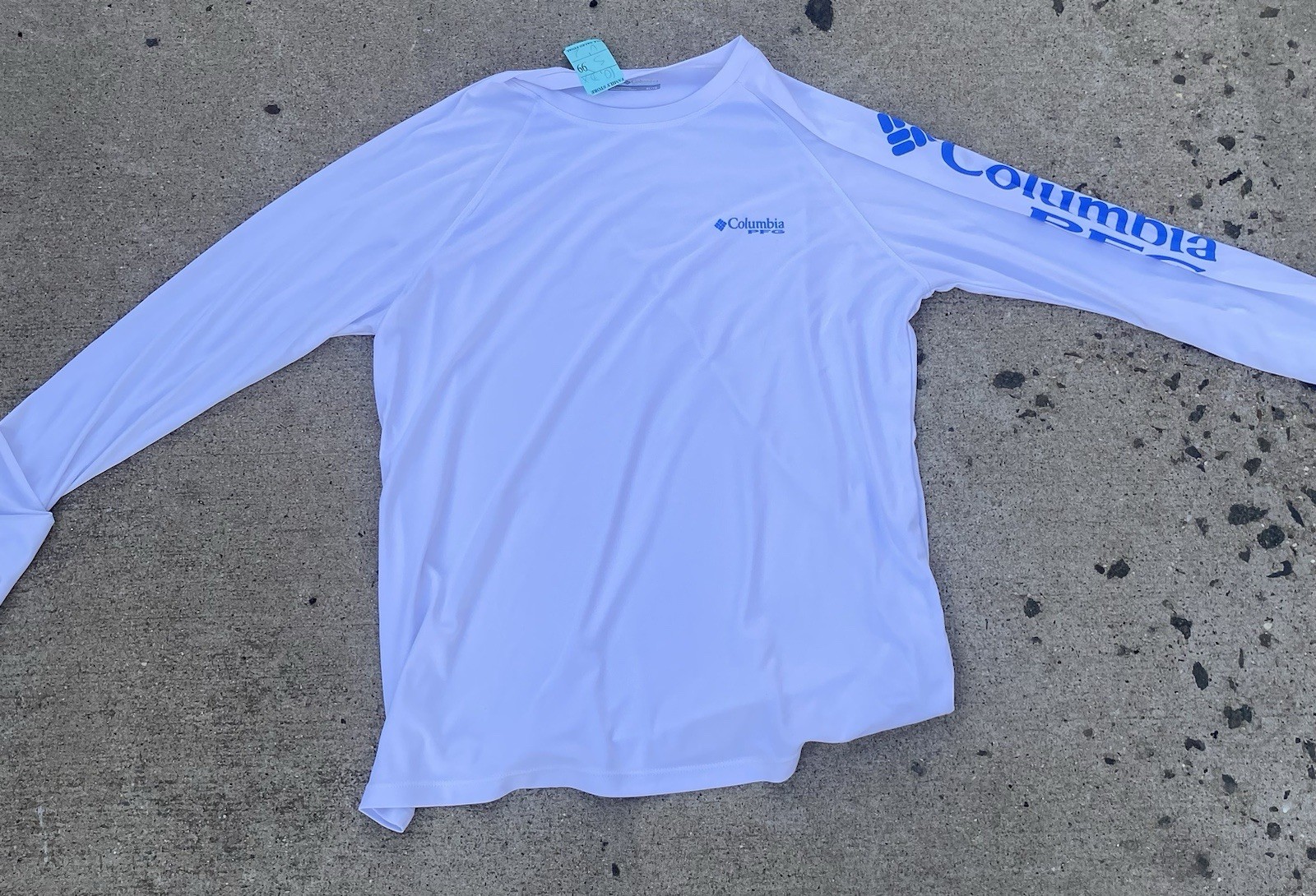 Columbia PFG Mens Medium Small Polyester Pullover White Performance Omni Shade