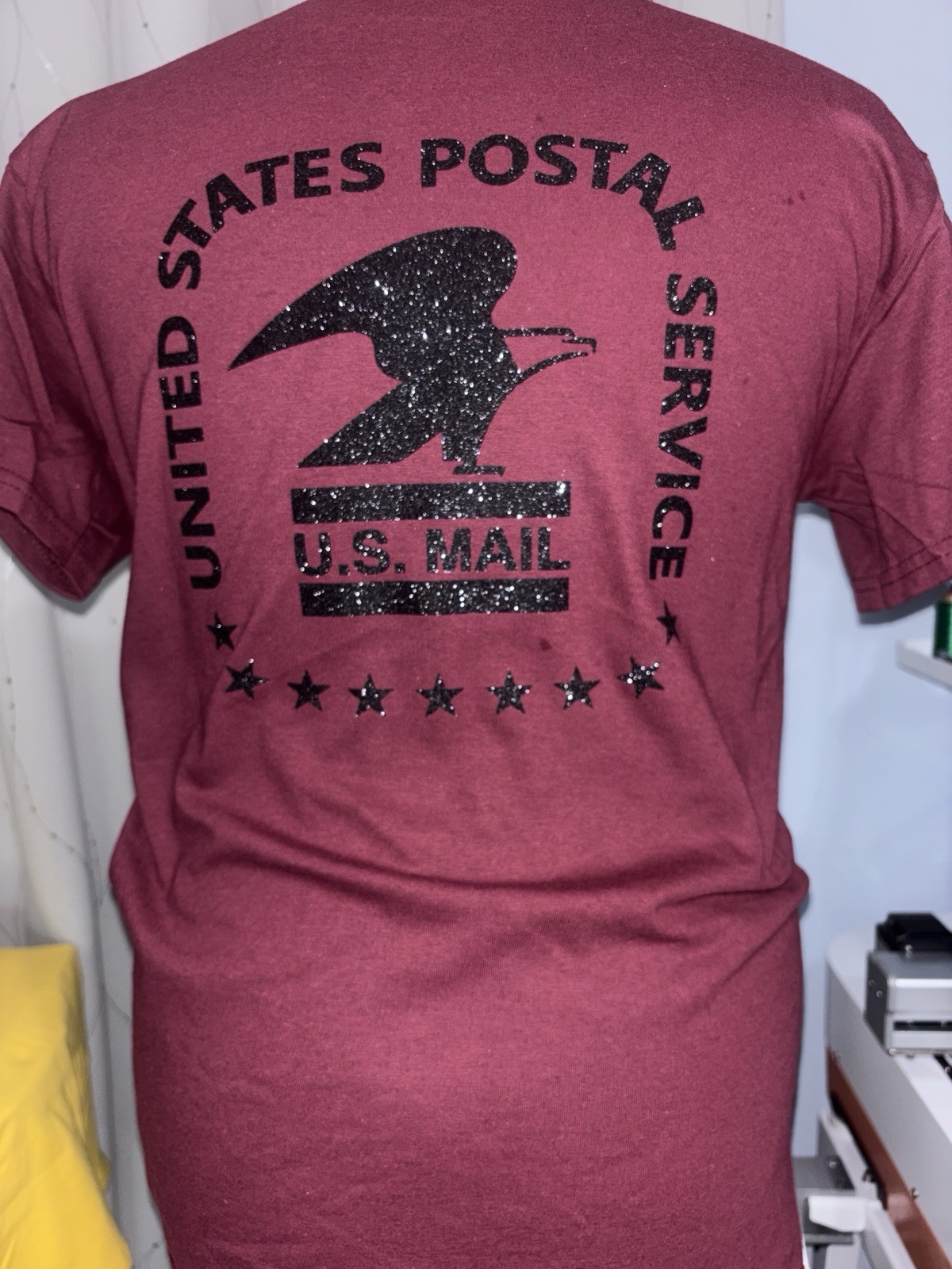Customizable postal inspired tshirt. You pick shirt color and vinyl color.
