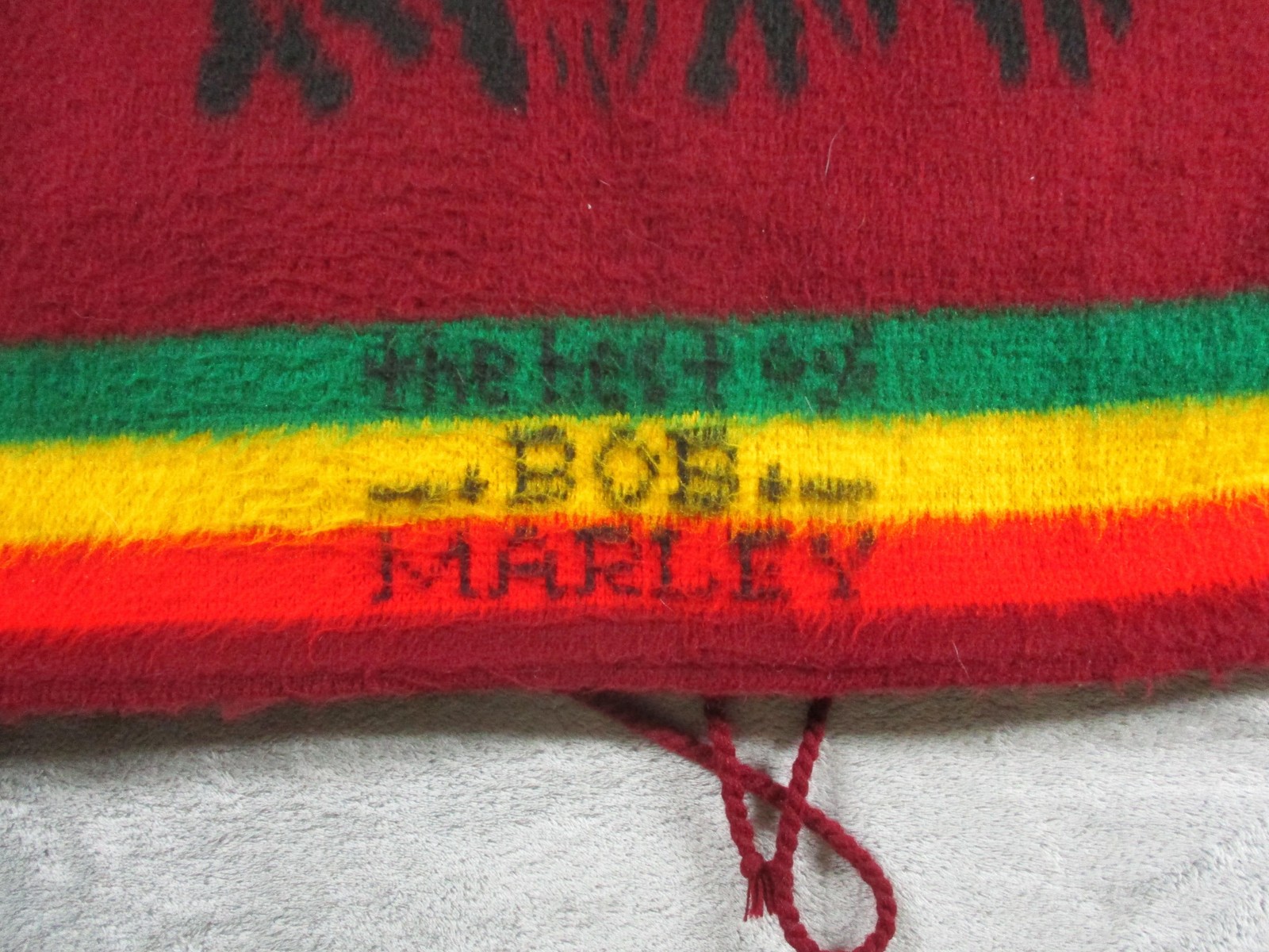 Tahuantinsuyo Sweater Mens M Red Wool Bob Marley Hooded Full Zip Graphic Rasta