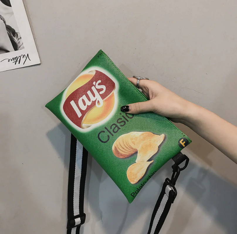 Elevate your style with this delightful Funny Potato Chips Crossbody Handbag! Cr