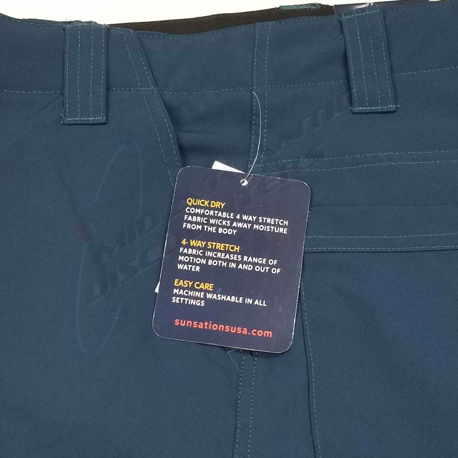 Sunsations Multi-Functional Cargo Hybrid Stretch Shorts Swim Trunks Navy Blue 32