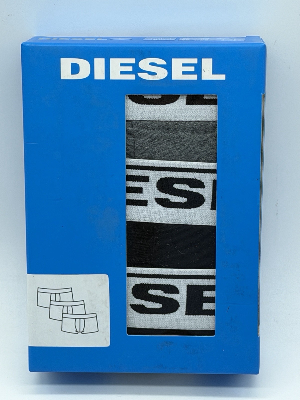 NEW 3 PACK DIESEL COTTON STRETCH LONG TRUNK BLACK / GREY SIZE LARGE MSRP$ 42.00