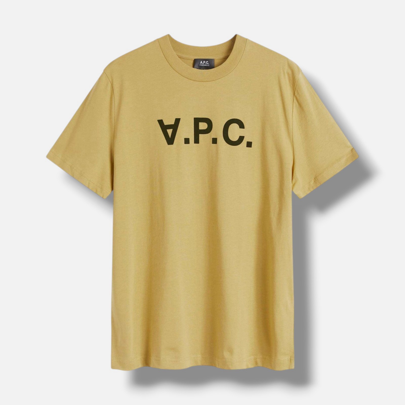 A.P.C. Men’s Green Velvet ‘VPC’ Logo Graphic T-Shirt Size L