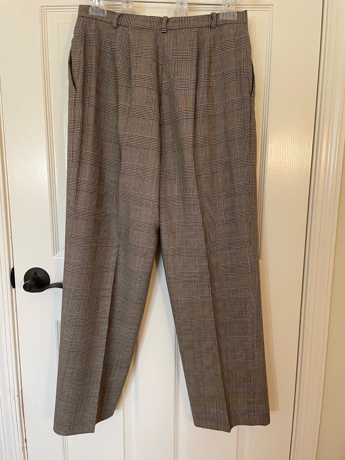 Ann Taylor Wool Dress Pants Career Plaid fully lined 10P Work Office Classic