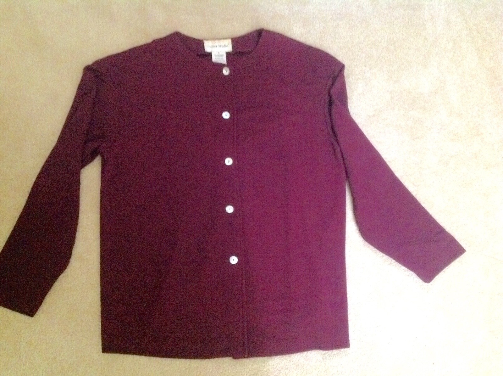 SUSAN GRAVER MAROON SIZE MEDIUM BUTTON FRONT JACKET