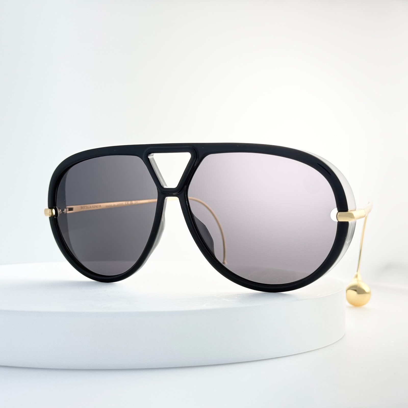 Bottega Veneta BV1273S Sunglasses Oversized Black Frame Black Lens Unisex