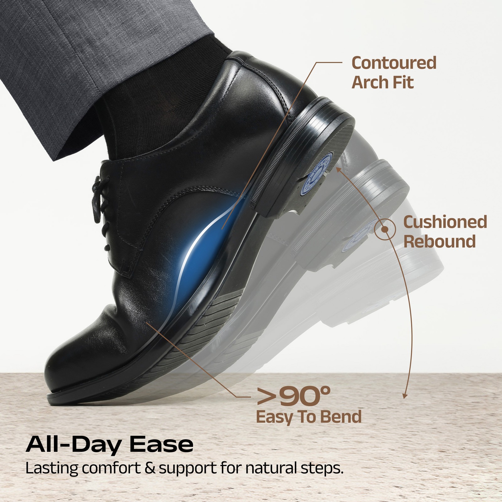 Men’s Soft Leather Oxfords Breathable Business Formal Lace-Up Shoes